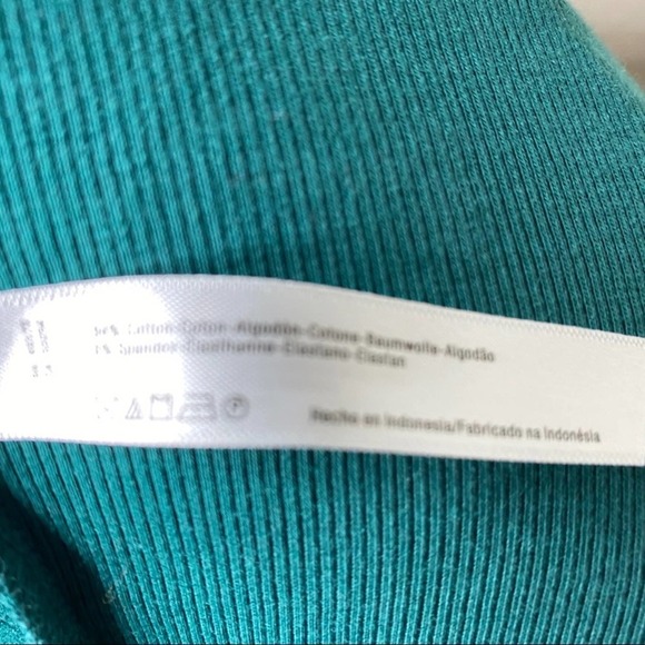 Free People Hey Lady Ribbed Teal Puffy Sleeve Long Sleeve Top *. Cowgirl country - Picture 9 of 10